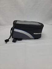 Roswheel Bicycle Front Frame Tube Bag 7.5x4x4 Black Reflective Zippered Pocket for sale  Shipping to South Africa