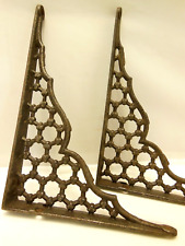PAIR OF ORNATE CAST IRON SHELF BRACKETS 6" X 8" for sale  Shipping to South Africa