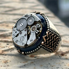 Anillo de reloj de plata, anillo de mecanismo de reloj de plata, anillo de engranaje suizo, plata 925k segunda mano  Embacar hacia Argentina