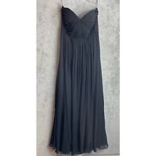 Jenny Yoo Aidan Black Chiffon Pleated Bodice Strapless Maxi Dress Size 12 for sale  Shipping to South Africa