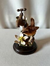 "Country Artists" #02508 Broadway Birds 'Wren on Tap with Clematis' on Wood Base for sale  Shipping to Canada