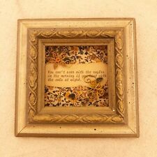 Vintage 1979 Miniature Quill Art Gold Frame “You Can’t Soar With The Eagles” 5X5 for sale  Shipping to South Africa
