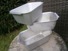 3 VINTAGE KITCHEN GRUNDY CATERING? ALUMINIUM CAKE BREAD LOAF PUDDING BAKING TINS for sale  Shipping to South Africa