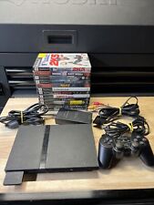 Consola Sony PlayStation 2 PS2 Slim Negra con Cables Probada Funcionando 12 Juegos segunda mano  Embacar hacia Argentina