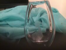 Vaso de cristal sueco vintage gravado Kosta - assinado na base - vidro de arte comprar usado  Enviando para Brazil