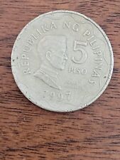 Moneda Filipinas 5 Piso, 1997. KM# 272, níquel-latón. Emilio Aguinaldo., usado segunda mano  Embacar hacia Argentina