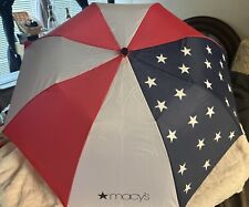 Guarda-chuva tamanho tote Macy’s vermelho branco e azul padrão bandeira comprar usado  Enviando para Brazil