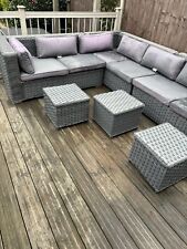 rattan grey corner sofa for sale  BARNSLEY