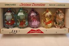 BOXED SET OF VINTAGE JEWELBRITE DIORAMAS CHRISTMAS TREE ORNAMENTS PLASTIC for sale  Shipping to Canada