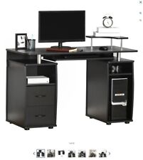 SALE Computer Desk with Shelves 2 Drawers Study Table Office Furniture Black for sale  Shipping to South Africa