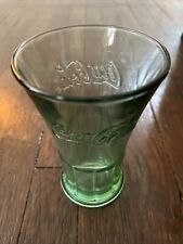 Vintage Coca-Cola Green Tinted Embossed Glass Mug for sale  Shipping to South Africa
