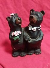 Used, Black Bears Bride & Groom Wedding Figurine Cake Topper Lodge Log Cabin Decor for sale  Shipping to South Africa