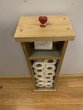 Toilet Roll Shelf Unit Holder Wood Oak  SHELF WALL handmade for sale  Shipping to South Africa