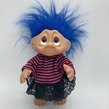 Dam 8" Troll con pelo azul rosa y negro conjunto brazos móviles Dinamarca segunda mano  Embacar hacia Argentina