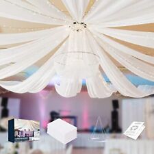 Ceiling Drapes for Weddings Hanging Kit Tent Draping 6 Panels 5 X 10 Ft White for sale  Shipping to South Africa