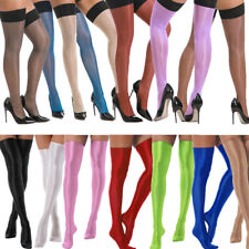 Womens Shiny Oil Hold Up Stockings Thigh High Silk Long Socks Pantyhose Clubwear, used for sale  Shipping to South Africa