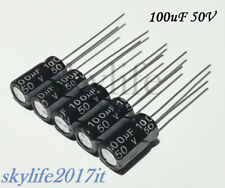 Usato, 5 pz Condensatori elettrolitici 100uF 50V 105° - 5 pezzi condensatore usato  Presicce