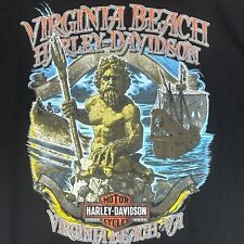 Usado, Camisa masculina Harley Davidson XL preta Virginia Beach navio crânio de corvo Sea King 2011 comprar usado  Enviando para Brazil