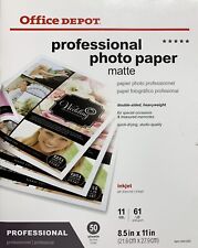 Papel fotográfico profesional Office Depot mate 48 hojas 8,5"" x 11"" doble cara segunda mano  Embacar hacia Argentina