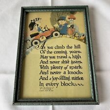A Buzza Motto Poem Print From the Writings of J. P McEvoy 1925 Period Frame for sale  Shipping to South Africa