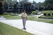 Kodak Slide 1950s Red Border Kodachrome Handsome Man in Park Garden for sale  Shipping to South Africa