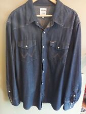 vintage wrangler denim shirt for sale  LONDON