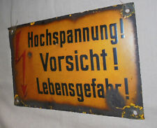 Emaille schild hochspannung gebraucht kaufen  Deutschland