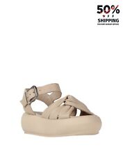 RRP€162 ISLO ISABELLA LORUSSO Leather Sandals US10 UK7 EU40 Beige Flat Flatform for sale  Shipping to South Africa