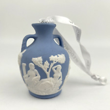 Wedgwood Iconic Blue Portland Vase Ornament White Relief 2010, used for sale  Shipping to South Africa