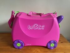 Pink  Trunki Ride-on Kids Suitcase Girls Boys Trunki Case Bag Pink Pull Along, used for sale  Shipping to South Africa