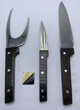 Black Angus Vernco Hand Honed Carving Set 3 Knives Zippered Case HI-CV Stainless for sale  Shipping to South Africa