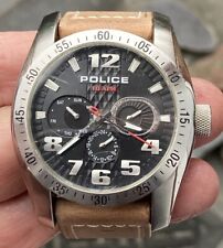 MENS POLICE 12087J LEATHER STRAP WATCH FULLY RUNNING KEEPING GOOD TIME NEW STRAP for sale  Shipping to South Africa