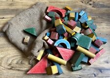 sack of antique building blocks, mixed size and colours, 1910/20s originals for sale  Shipping to South Africa