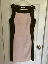 Calvin Klein Pink Black Color Block Sleeveless Bodycon Knee Length Dress 8 for sale  Shipping to South Africa