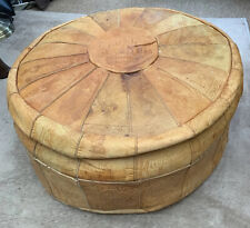 brown leather pouffe for sale  NOTTINGHAM