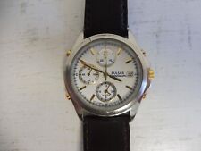 Used, Pulsar Chronograph Men's Watch With Brown Leather Strap for sale  Shipping to South Africa
