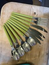 Set green cutlery for sale  WALSALL