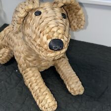 Escultura animal tejida con cuerda de mimbre perro Raffia 18" hierba marina soy adorable segunda mano  Embacar hacia Argentina