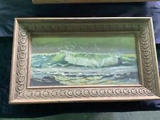 Pintura al óleo vintage de paisaje marino enmarcado pequeño por artista; (Rogers) segunda mano  Embacar hacia Argentina