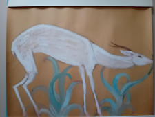 Acquerello antilope africana usato  Napoli