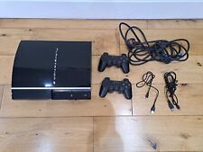 Używana czarna konsola Sony PlayStation 3 PS3 2 kontrolery i wszystkie kable bez pudełka na sprzedaż  Wysyłka do Poland