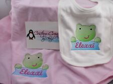 Conjunto personalizado de cobertor e babador para bebê infantil com estrutura de sapo comprar usado  Enviando para Brazil