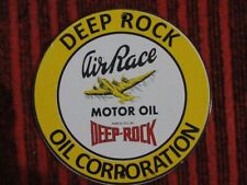 Placa de metal esmalte porcelana vintage Deep Rock Air Race Motor Oil Corporation 6", usado comprar usado  Enviando para Brazil