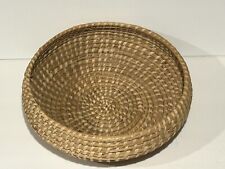 Cesta enrolada de palha tecida à mão vintage 11" comprar usado  Enviando para Brazil