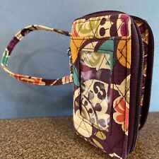 Usado, "Billetera Vera Bradley ciruela crazy con cremallera redonda negra multi 5,5"" x 3" segunda mano  Embacar hacia Argentina