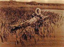 Usado, Arte de gravação fotográfica 1929/90 EDWARD CURTIS caçador esquimó em caiaque tom dourado 12x16 comprar usado  Enviando para Brazil