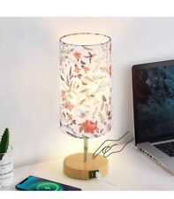 Bedside Touch Lamp,Wood Small Table lamp with 2USB Charging Ports & Flower Shade for sale  Shipping to South Africa