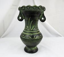 Vintage Pottery Green Urn Vase - Abstract Design With Handles 1960 - 70's, usado segunda mano  Embacar hacia Mexico