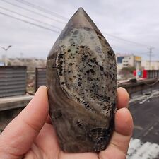 Usado, 180g RARO obelisco de ágata de rocha vulcânica azul natural cristal de quartzo ponta de torre comprar usado  Enviando para Brazil