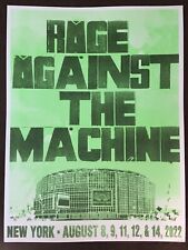 Rage Against the Machine NYC Poster 2022 MSG Green limited Edition for sale  New York